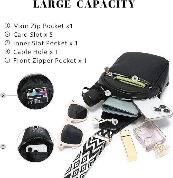 Sling Bags Crossbody Purses Women Small Shoulder Backpack Lightweight Chest Bag for Hiking Cycling Work Travel