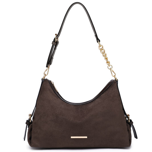 Dasein Vegan Leather Shoulder Bag for Women Chic Chain Strap Hobo Purse with Soft Slouchy Design