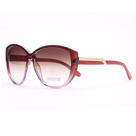 Classic Round Sunglasses w/ Soft Pointy Angles and Side Metallic Accent