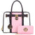 Two Tone Satchel Top Handle Bags Work Tote with Matching Wallet l Dasein