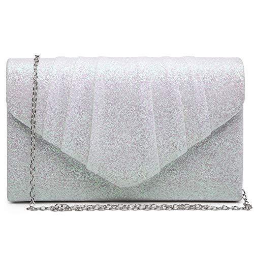 Women's Evening Bag Pleated Envelope Clutch Handbag l Dasein - Dasein Bags
