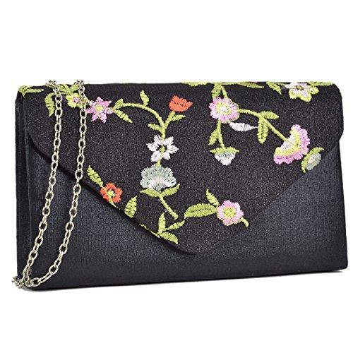 Women Flower Evening Bags Clutch Handbags Wedding Party Prom Envelope Purses - Dasein Bags
