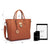 Solid-Color Emblem Tote Handbag - Dasein Bags
