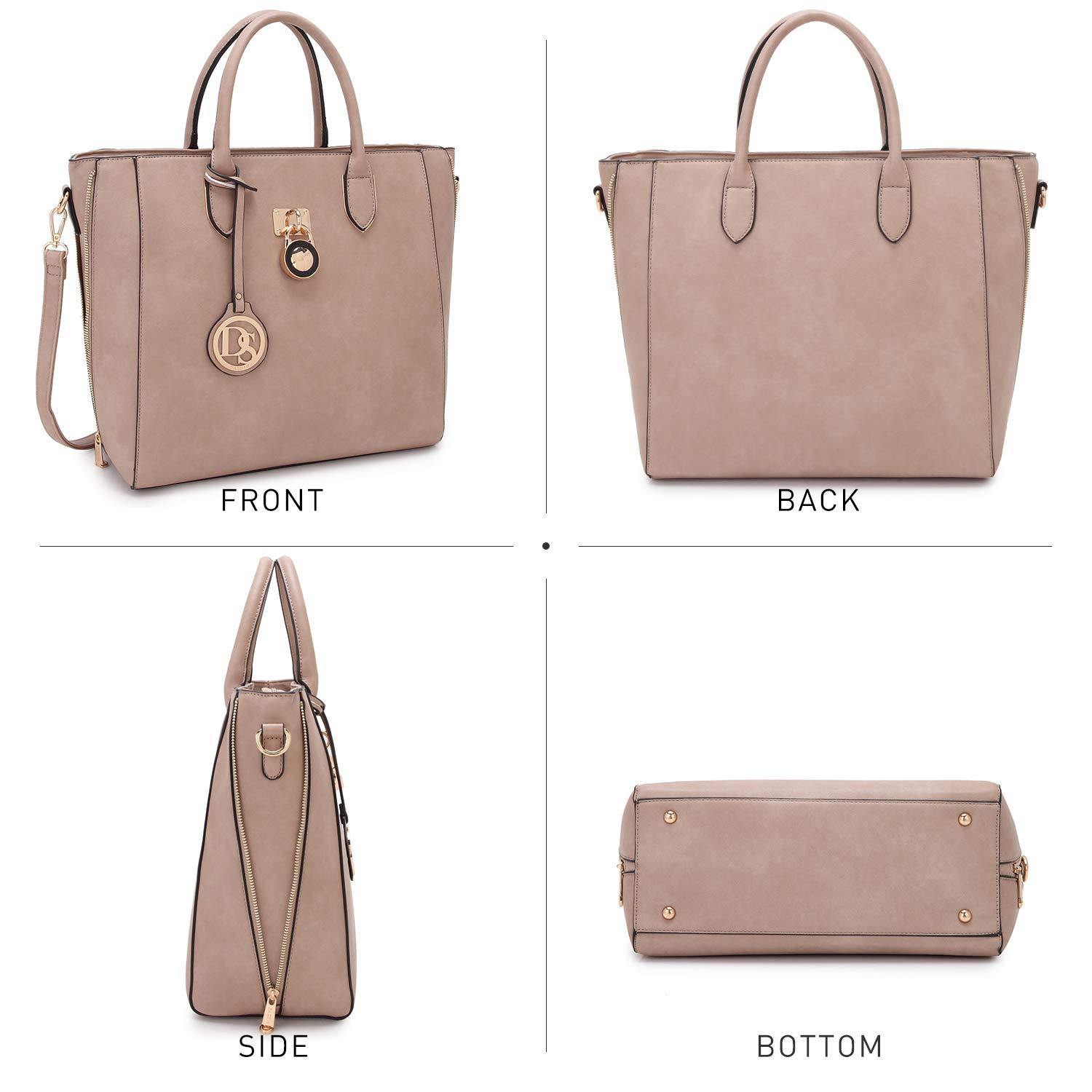 Solid-Color Emblem Tote Handbag - Dasein Bags