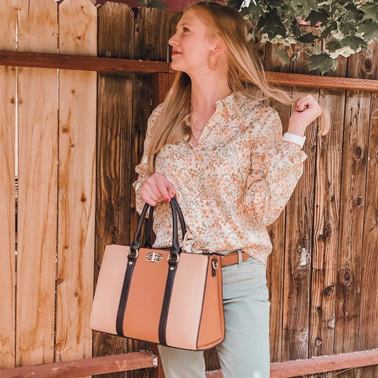 Two-tone 3-in-1 Handbag - Dasein Bags