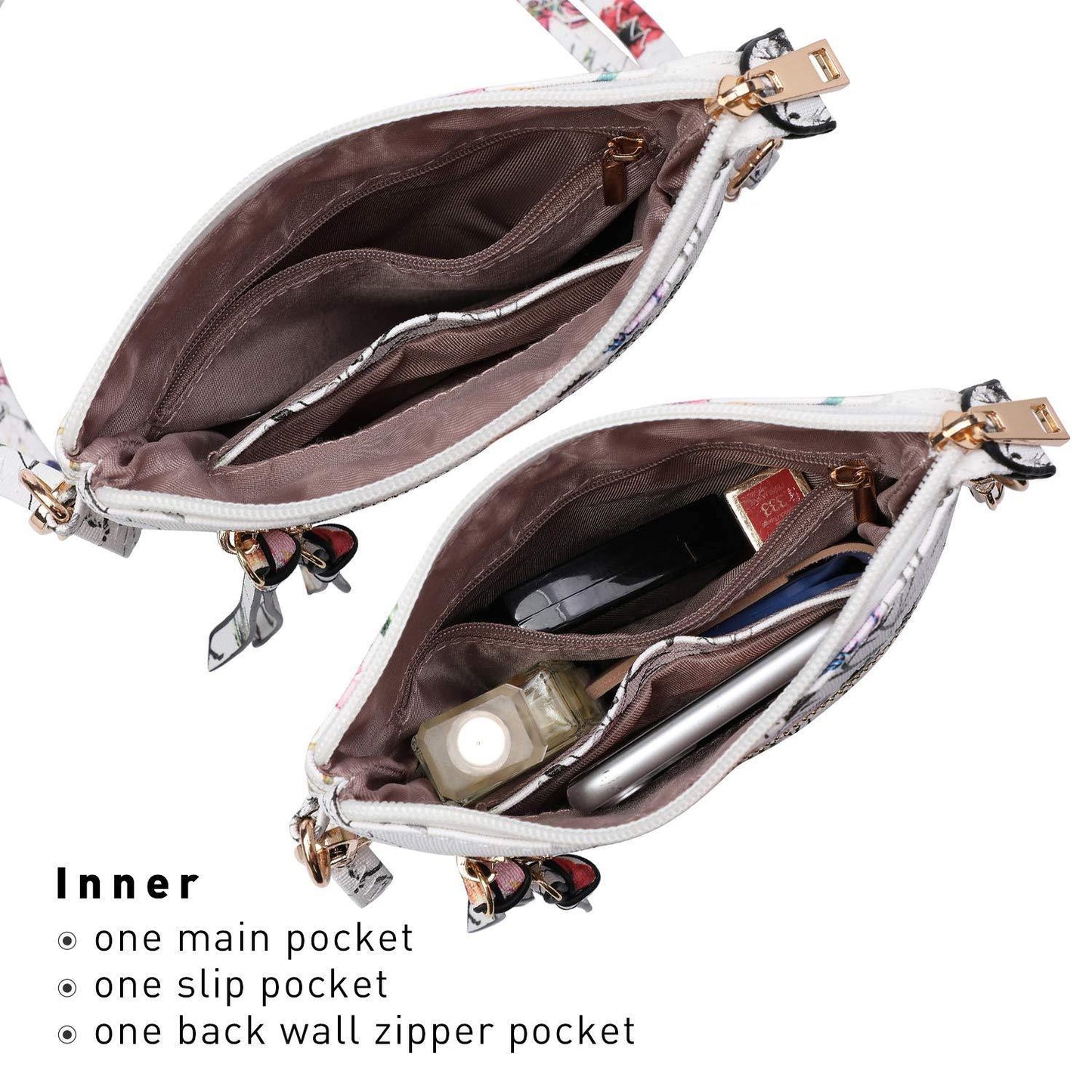 Lightweight Functional Multi Pocket Vegan Leather Shoulder Crossbody Bag l Dasein - Dasein Bags