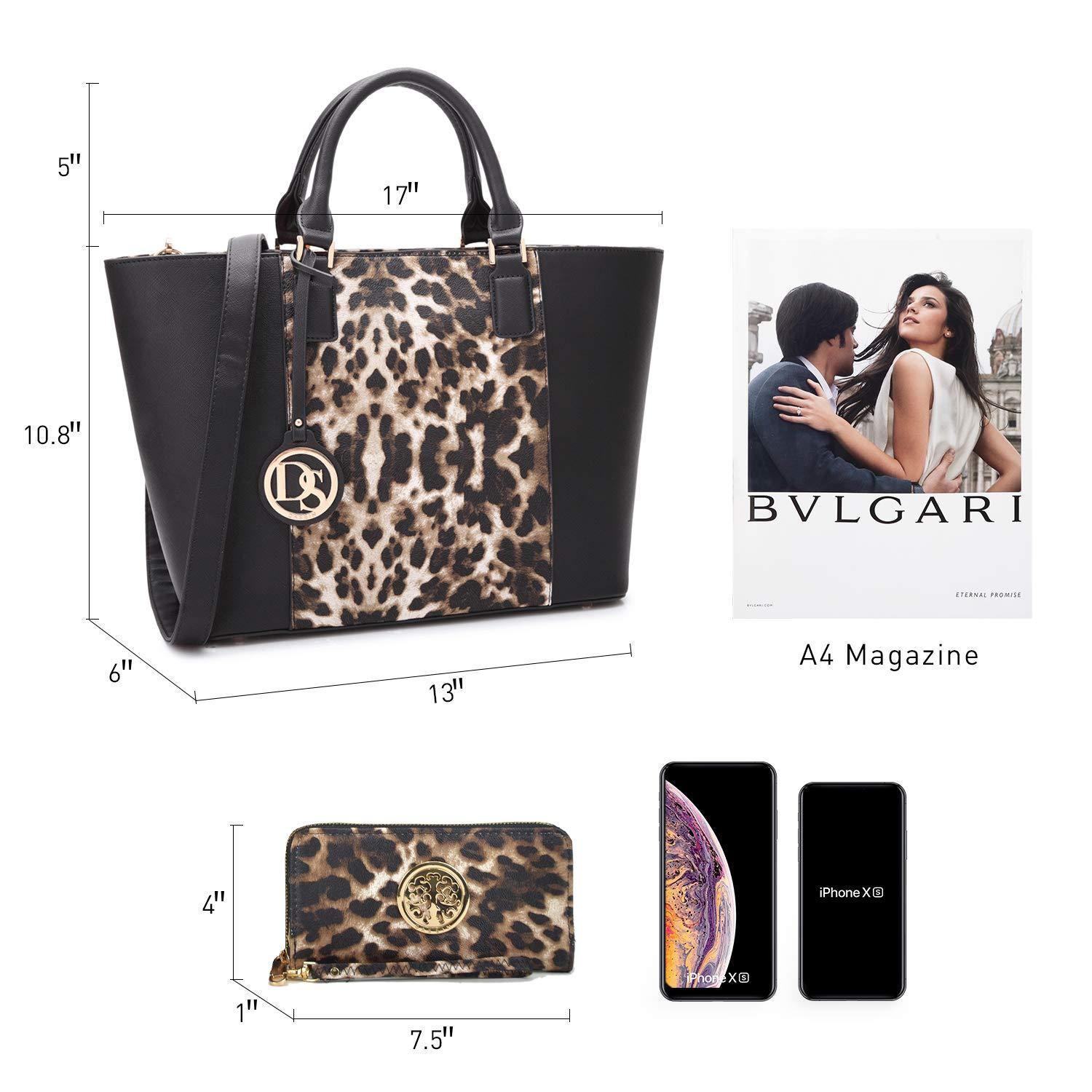 Fashion Stitching Color Large Tote Bag with Matching Wallet l Dasein - Dasein Bags