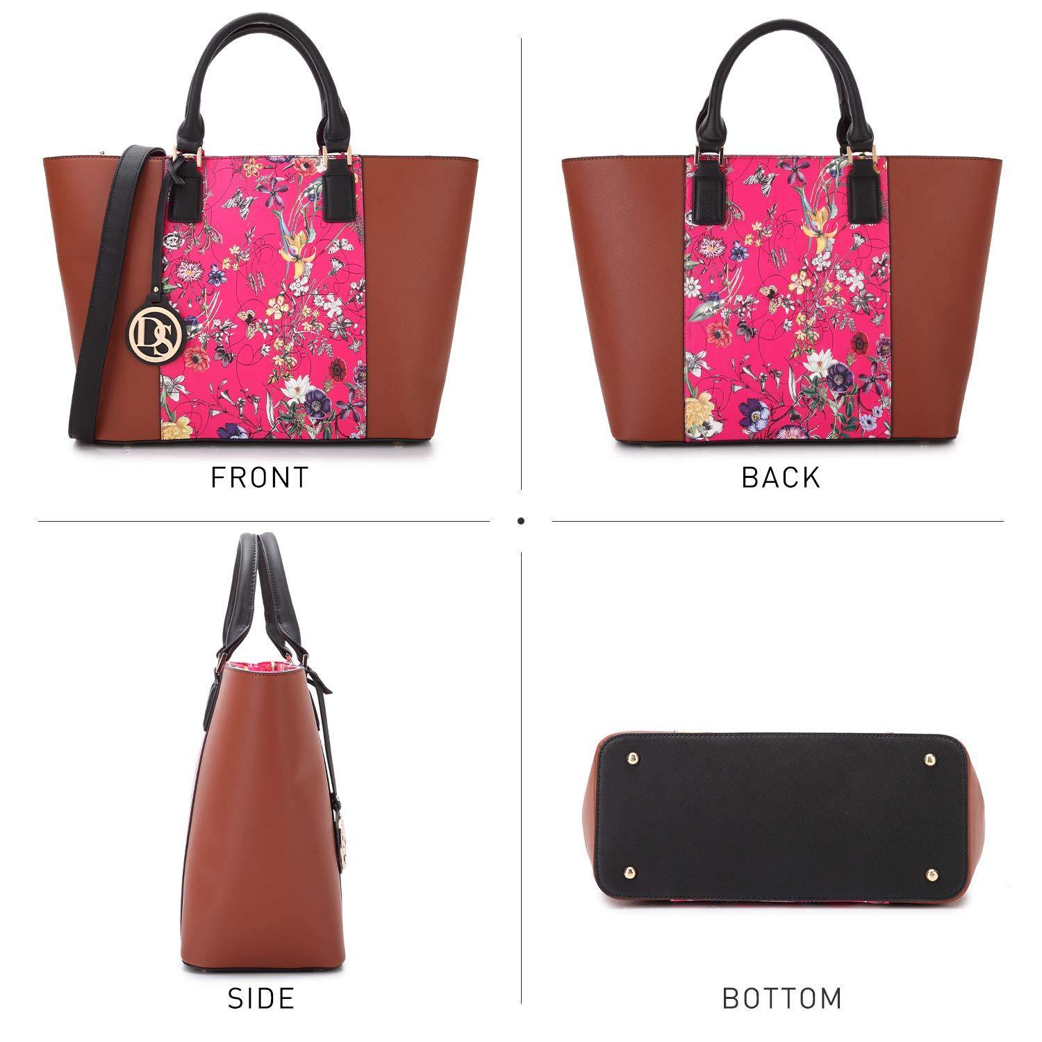 Fashion Stitching Color Large Tote Bag with Matching Wallet l Dasein - Dasein Bags