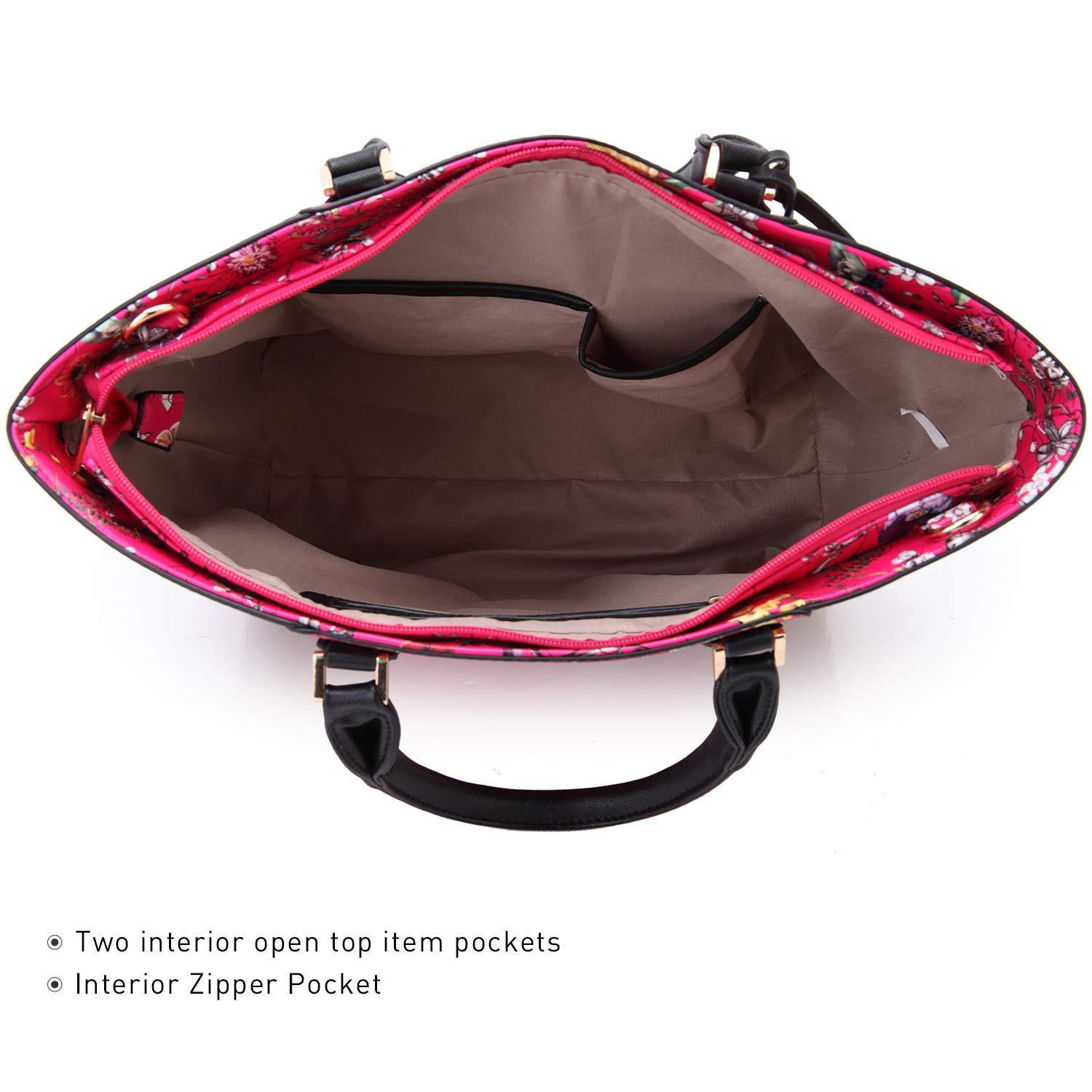 Fashion Stitching Color Large Tote Bag with Matching Wallet l Dasein - Dasein Bags