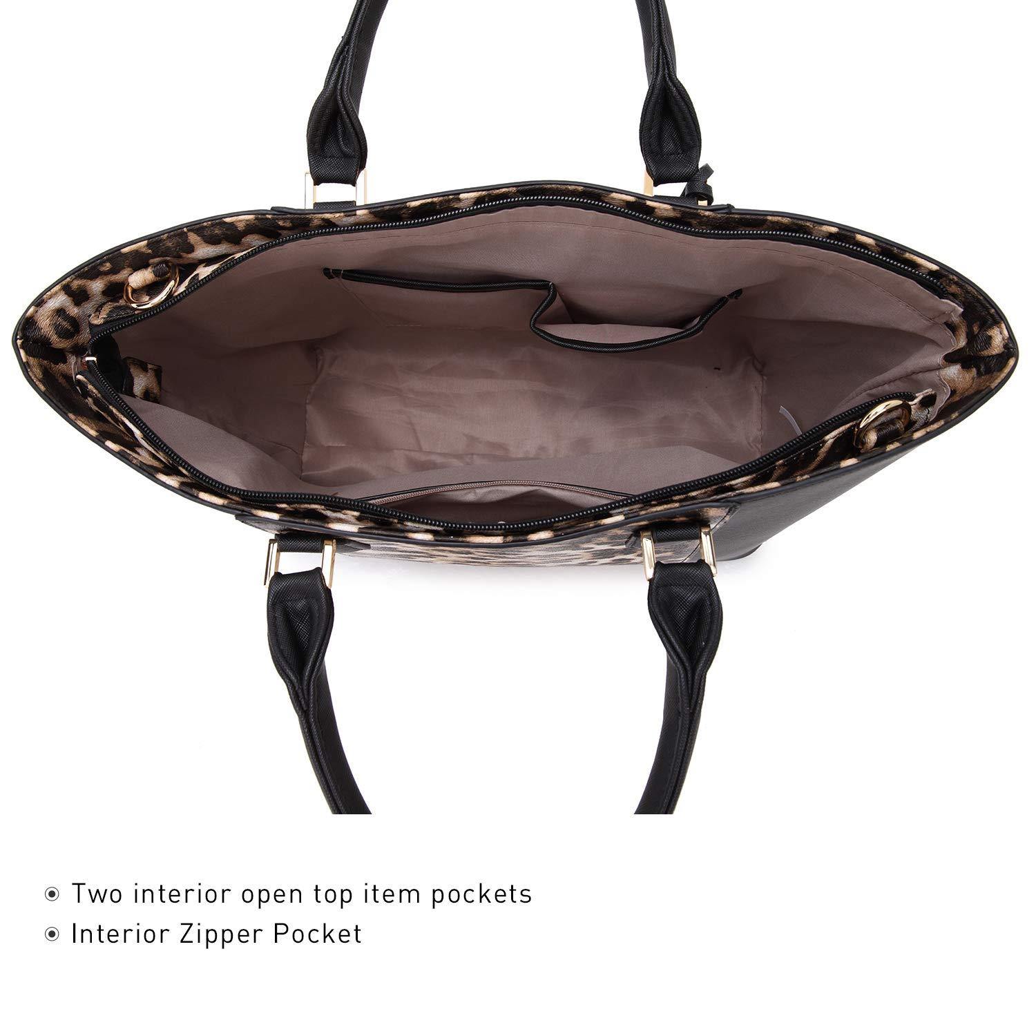 Fashion Stitching Color Large Tote Bag with Matching Wallet l Dasein - Dasein Bags