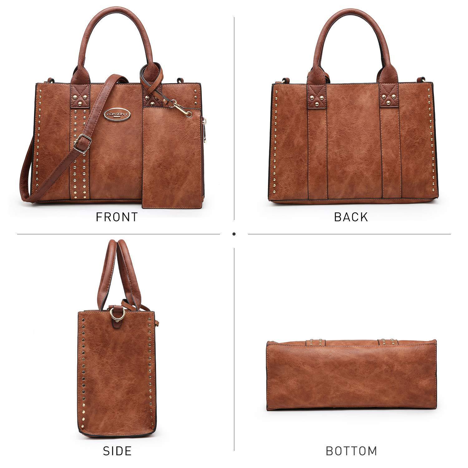 Studded 3-in-1 Top Handle Tote Handbag l Dasein - Dasein Bags
