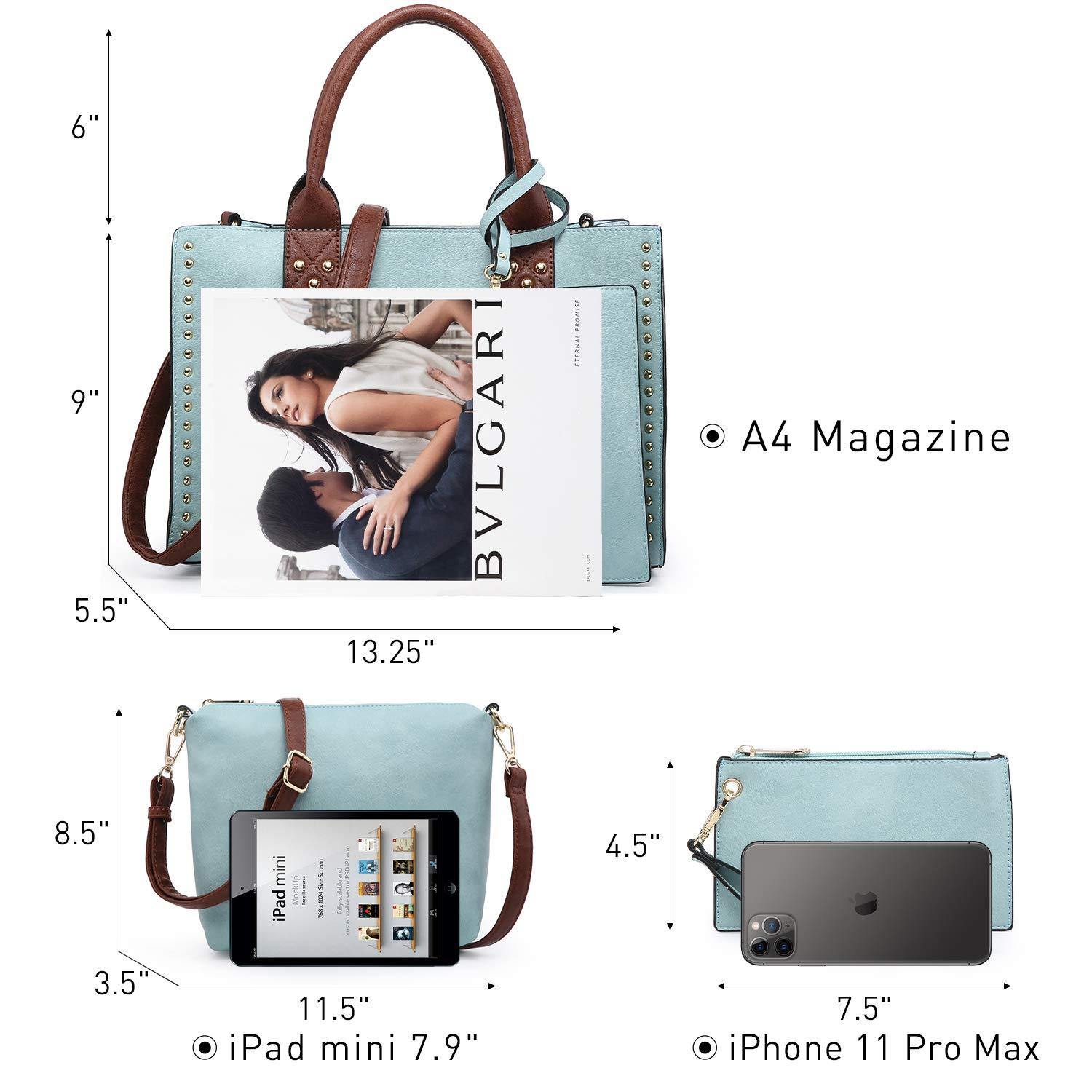 Studded 3-in-1 Top Handle Tote Handbag l Dasein - Dasein Bags