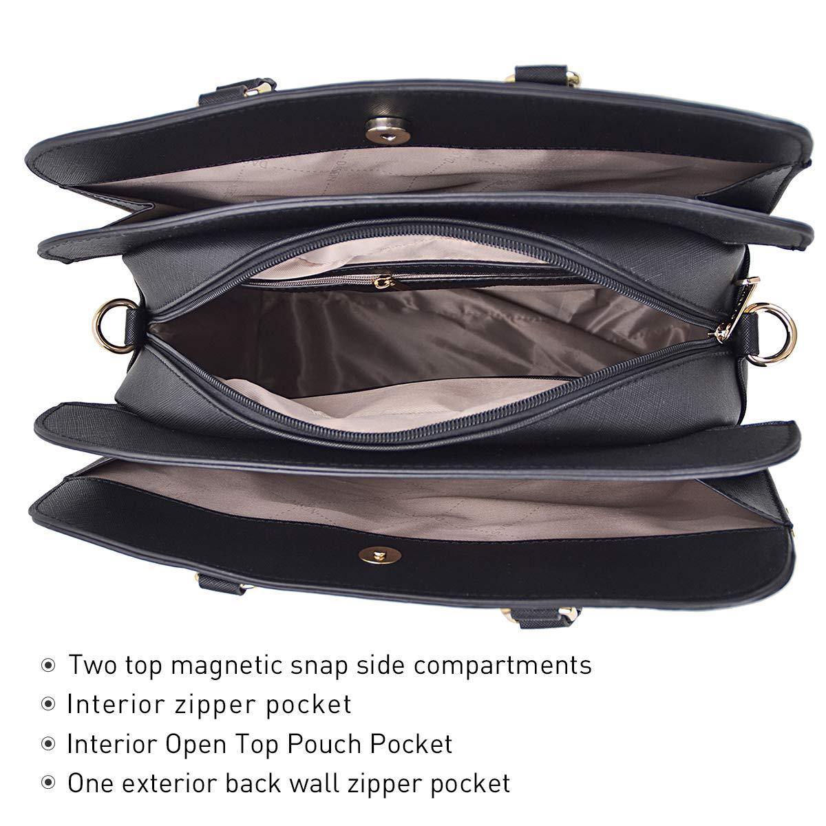 Gold-Tone Hardware Vegan Leather Textured Handbag with Matching Wallet l Dasein - Dasein Bags
