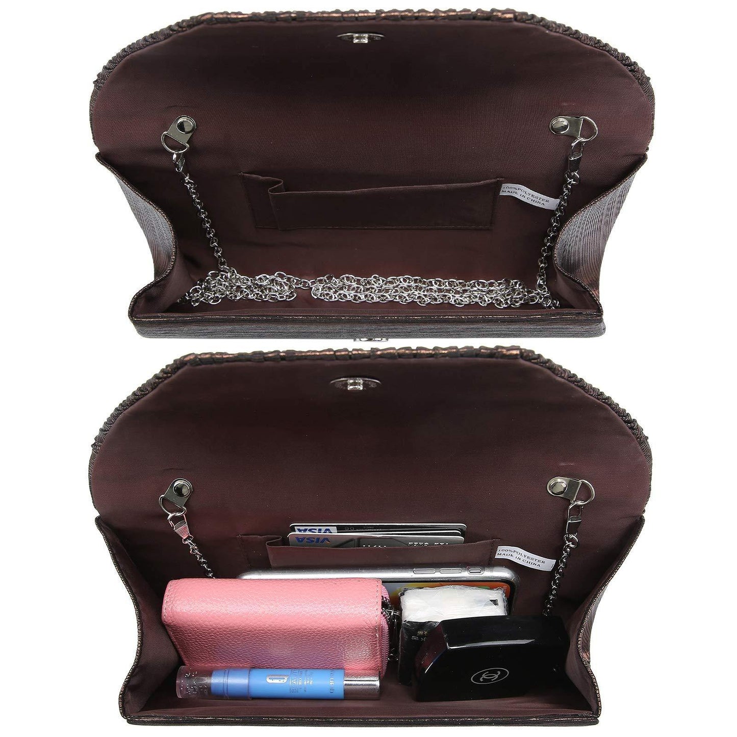 Women Glitter Rhinestone Wedding Evening Purse Envelope Clutch Dasein - Dasein Bags