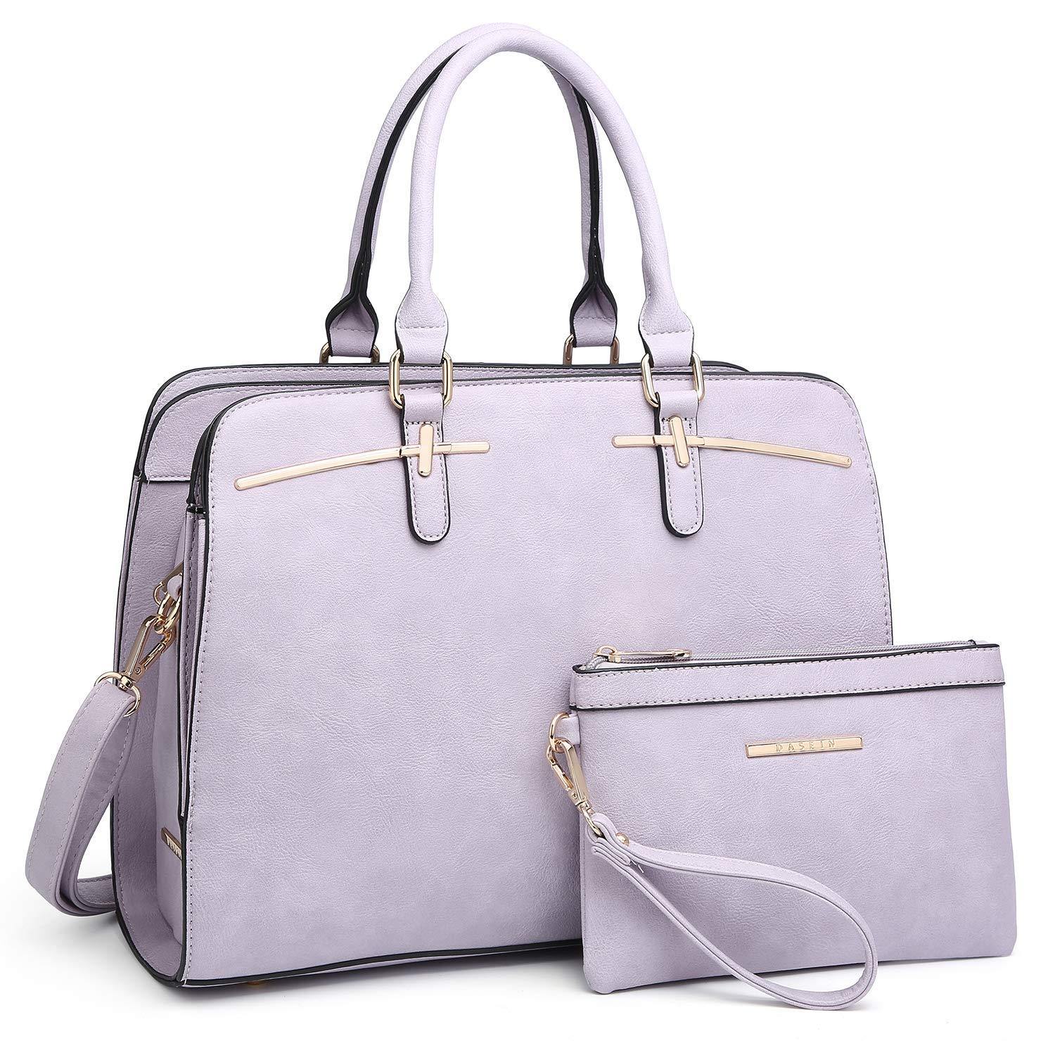 Gold-Tone Hardware Vegan Leather Textured Handbag with Matching Wallet l Dasein - Dasein Bags