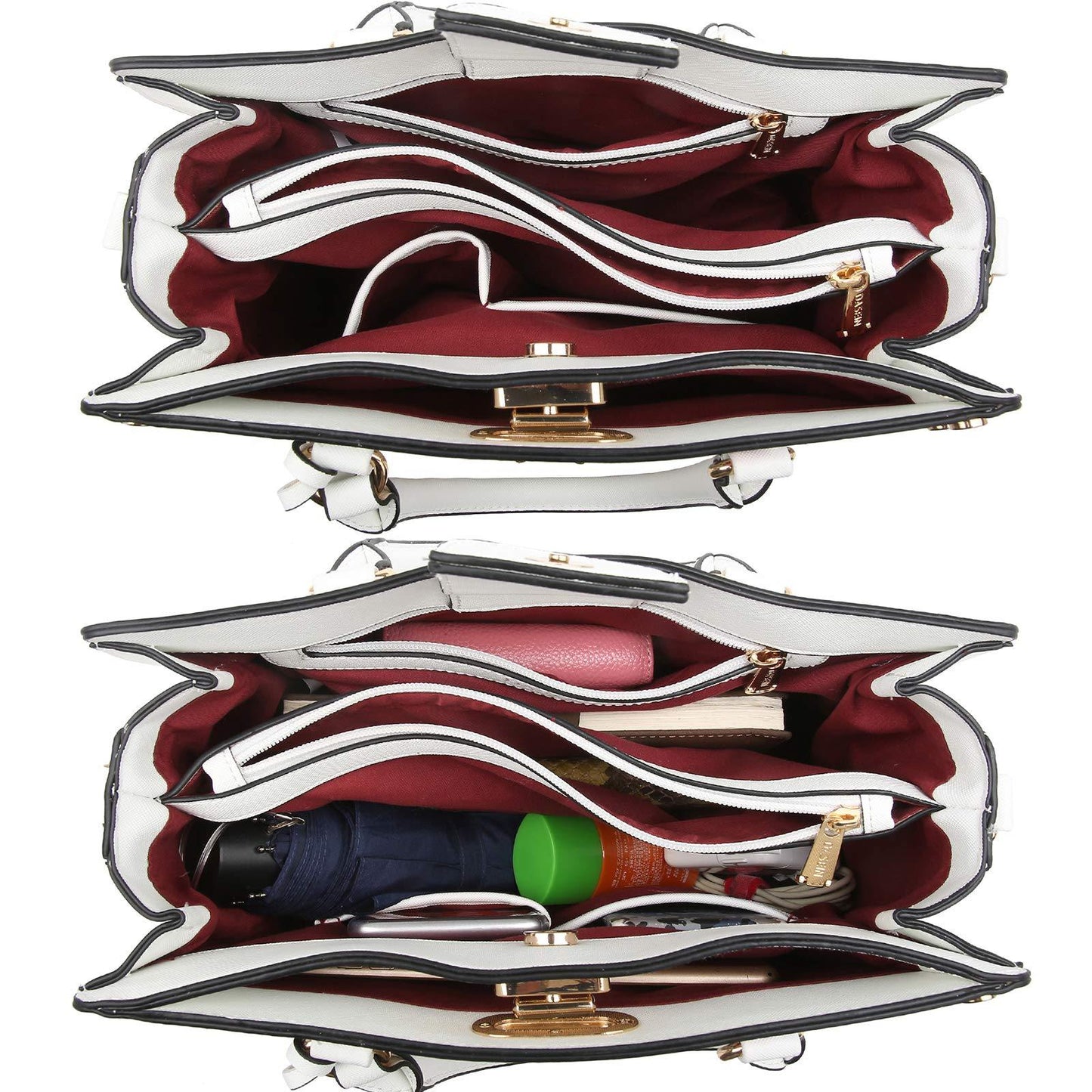 Studded Handbag with Matching Wristlet - Dasein Bags