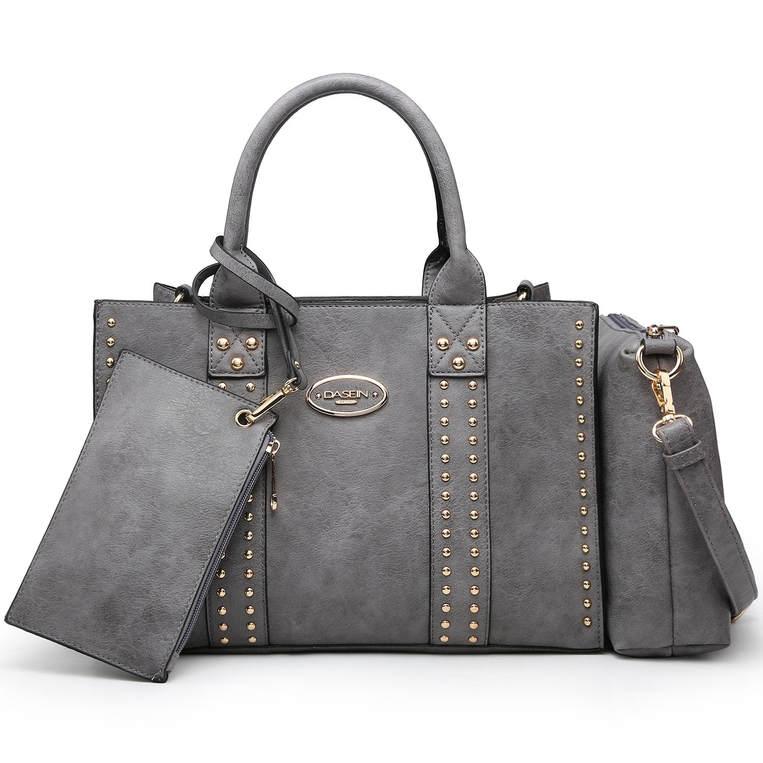 Studded 3-in-1 Top Handle Handbag-Handbags & Purses-Dasein Bags