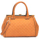 Quilted Barrel Satchel with Push-Up Closure