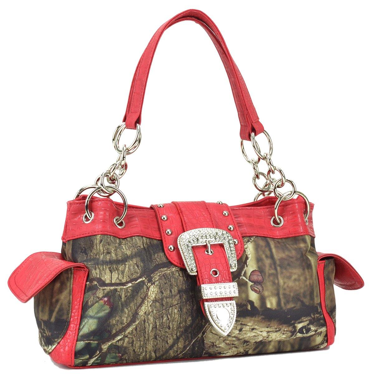 Mossy Camouflage Buckle Accent Shoulder Bag Handbag - Camouflage