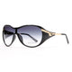 Glam Shield Fashion Sunglasses w/ Gold Temple Accent