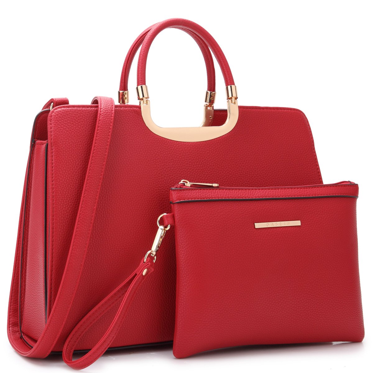 Pebble Texture Handbag with Matching Wristlet-Handbags & Purses-Dasein Bags