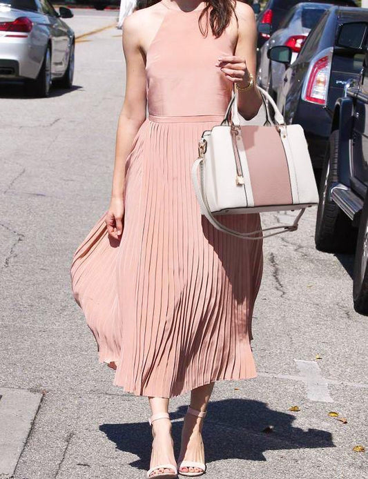 Two-Tone Padlock Satchel with Matching Wristlet - Dasein Bags