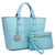 Ostrich Embossed Tote with Matching Wallet-Handbags & Purses-Dasein Bags