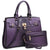 Fashion Emblem Women Handbag and Purses Top Handle Tote Work Bag with Matching Clutch - Dasein Bags