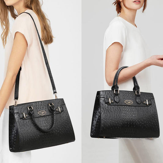 Vegan Leather Women Handbags and Purses Top Handle Tote with Matching Clutch - Dasein Bags