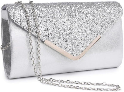 Dasein Women Evening Bags Formal Clutch Purses for Wedding Party Prom Handbags with Shoulder Strap and Glitter Flap