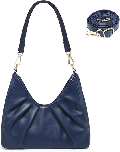 Dasein Ruched Hobo Handbag for Women Retro Shoulder Purse Crossbody Bag with 2 Removable Straps