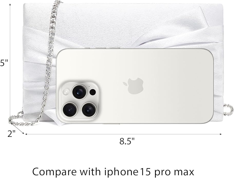 Women Elegant Satin Bow Flap Evening Bag Rhinestone Clutch Purse Handbag Formal/Wedding/Prom/Party