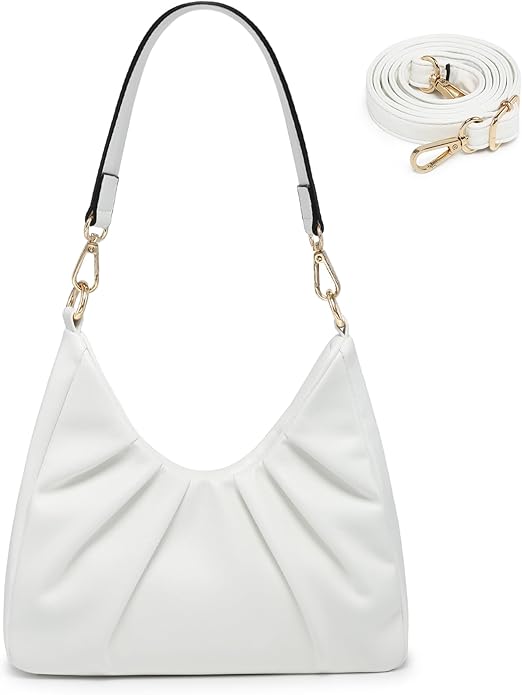 Dasein Ruched Hobo Handbag for Women Retro Shoulder Purse Crossbody Bag with 2 Removable Straps