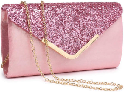 Dasein Women Evening Bags Formal Clutch Purses for Wedding Party Prom Handbags with Shoulder Strap and Glitter Flap