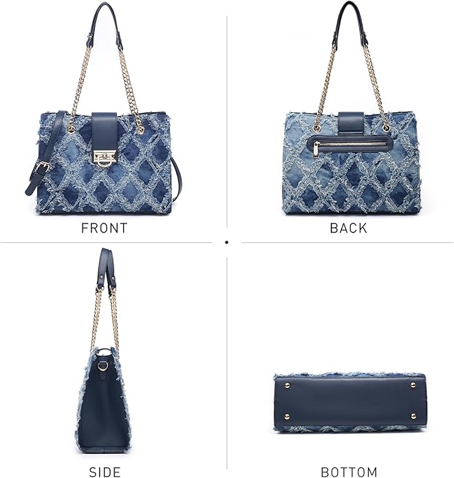 Tote Hobo Bag Shoulder Purse Top Handle Satchel Bag with Matching Clutch