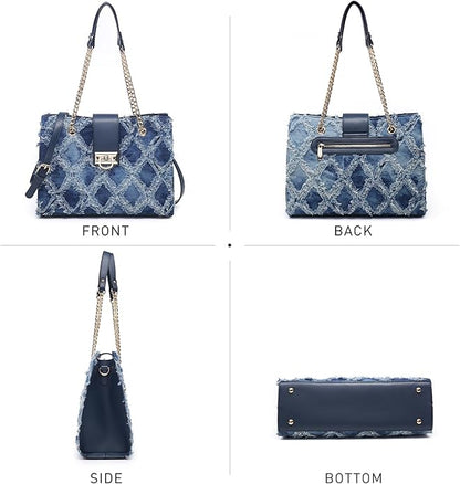 Tote Hobo Bag Shoulder Purse Top Handle Satchel Bag with Matching Clutch