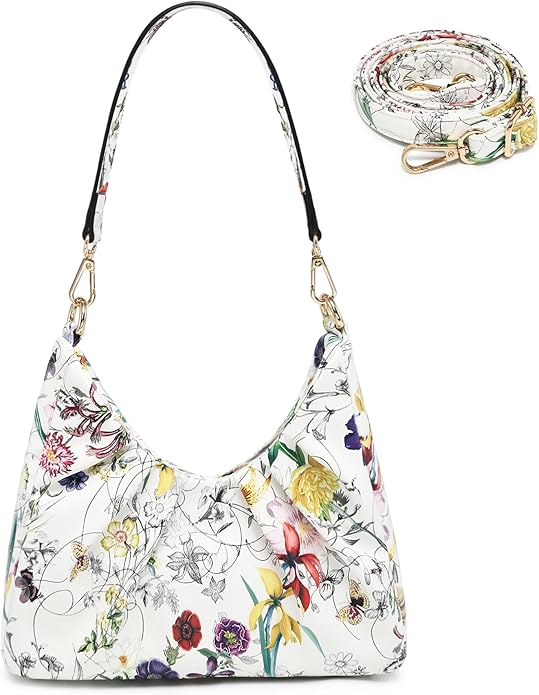 Dasein Ruched Hobo Handbag for Women Retro Shoulder Purse Crossbody Bag with 2 Removable Straps