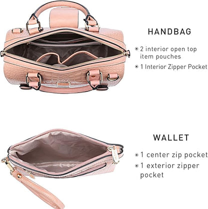 Women Barrel Handbags Fashion Satchel Bags Top Handle Shoulder Purses