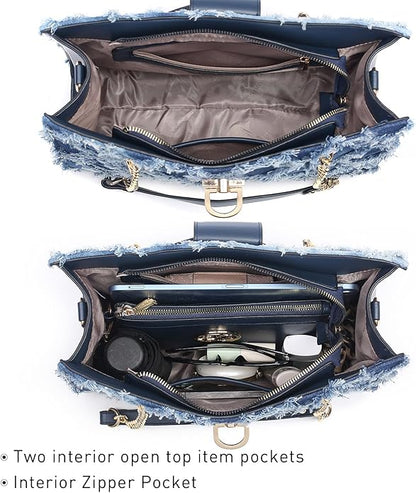 Tote Hobo Bag Shoulder Purse Top Handle Satchel Bag with Matching Clutch