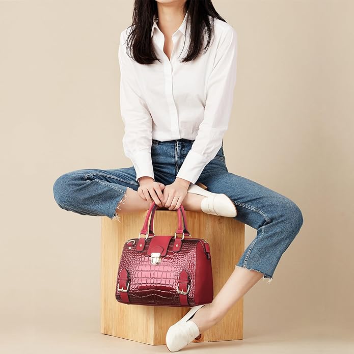 Women Barrel Handbags Fashion Satchel Bags Top Handle Shoulder Purses