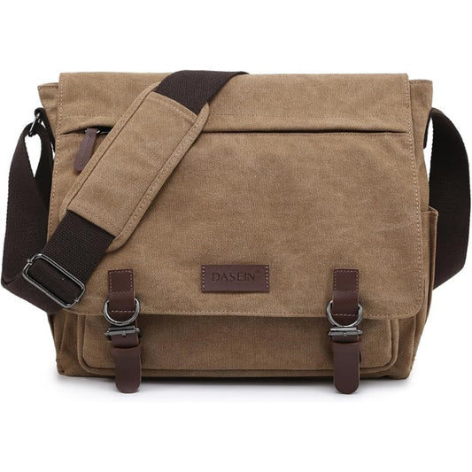 Dasein Vintage Unisex Large Canvas Messenger Bag/Cross body