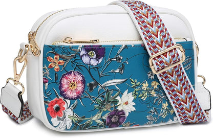 Quilted Crossbody Bags Vegan Leather Purses Small Shoulder Handbags with Wide Strap Crossbody Purse for Women