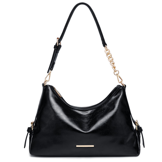 Dasein Vegan Leather Shoulder Bag for Women Chic Chain Strap Hobo Purse with Soft Slouchy Design