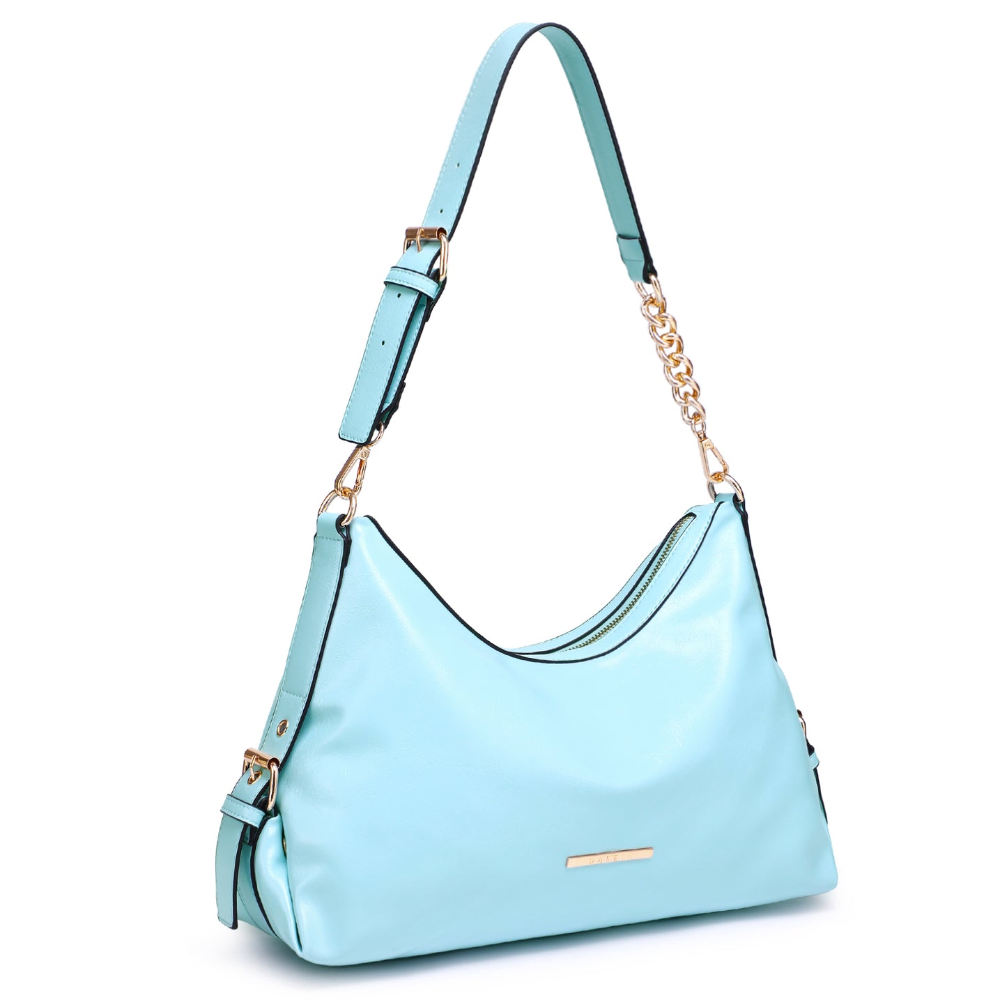 Dasein Vegan Leather Shoulder Bag for Women Chic Chain Strap Hobo Purse with Soft Slouchy Design