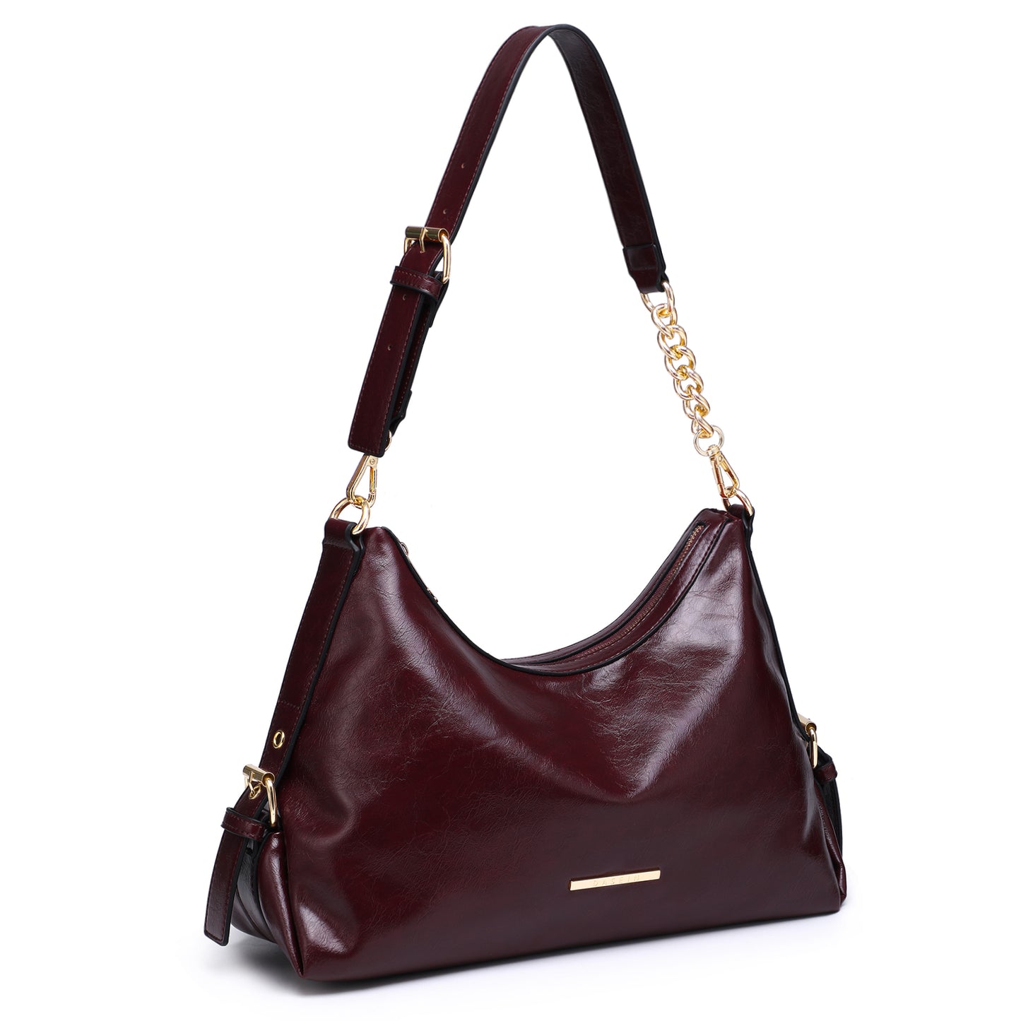 Dasein Vegan Leather Shoulder Bag for Women Chic Chain Strap Hobo Purse with Soft Slouchy Design