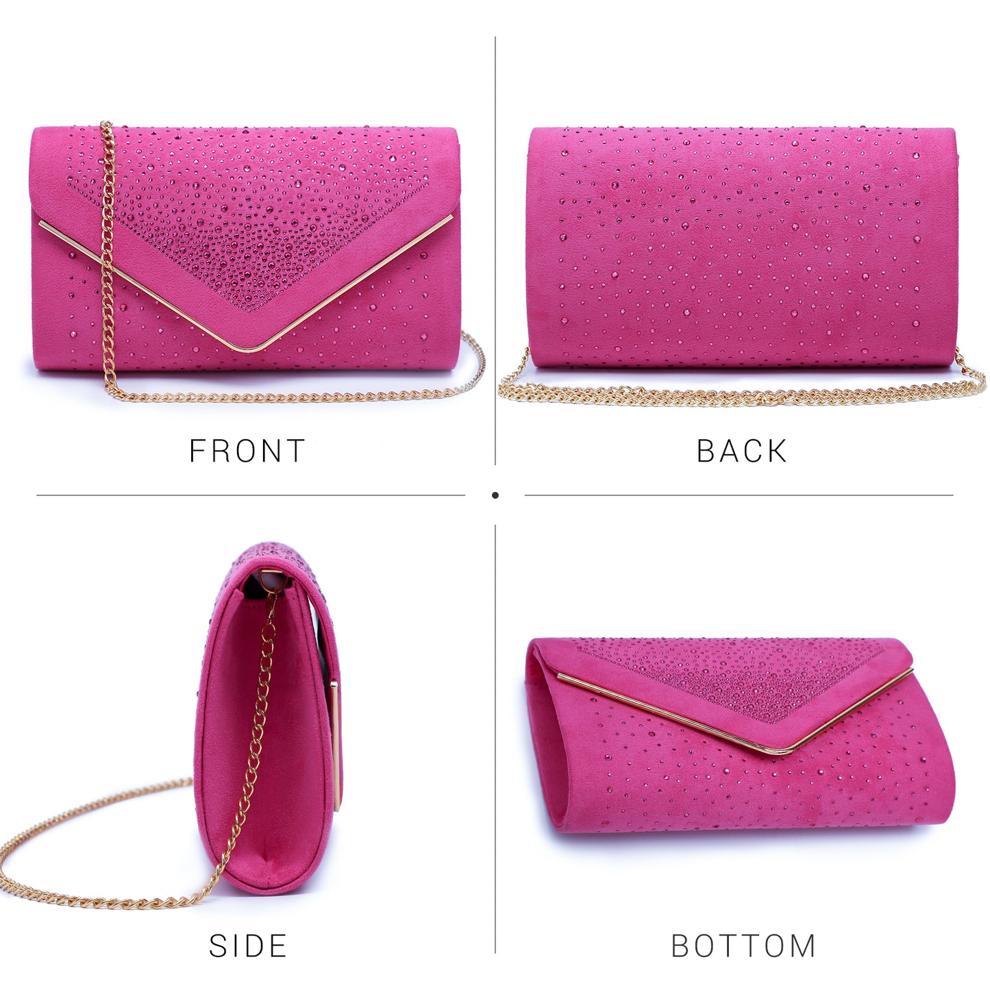 Envelope Shining Rhinestone Clutch Purses for Party Wedding Purse Dasein