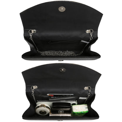 PU Leather Rhinestone Evening Bags Formal Wedding Party Purse Dasein