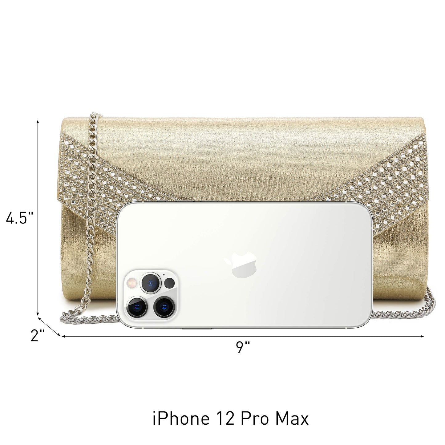 PU Leather Rhinestone Evening Bags Formal Wedding Party Purse Dasein