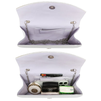 PU Leather Rhinestone Evening Bags Formal Wedding Party Purse Dasein