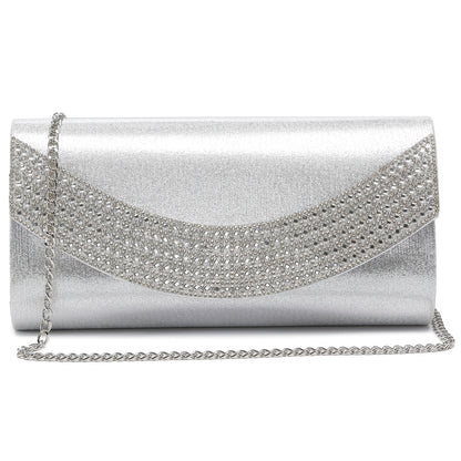 PU Leather Rhinestone Evening Bags Formal Wedding Party Purse Dasein